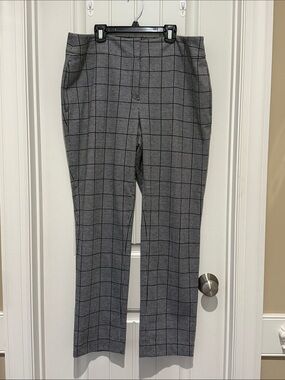 Kasper Gray Windowpane Plaid Men's Dress Pants